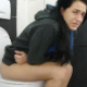 Back in the days when Angie was younger and almost tattoo-free. She sits naturally on a toilet while pooping. She wipes her ass when finished. Over 7 minutes.